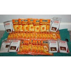 Hot Hands Hand Warmers Heaters Lot Of 37 Pairs 73 Warmers Feet Coleman Camping